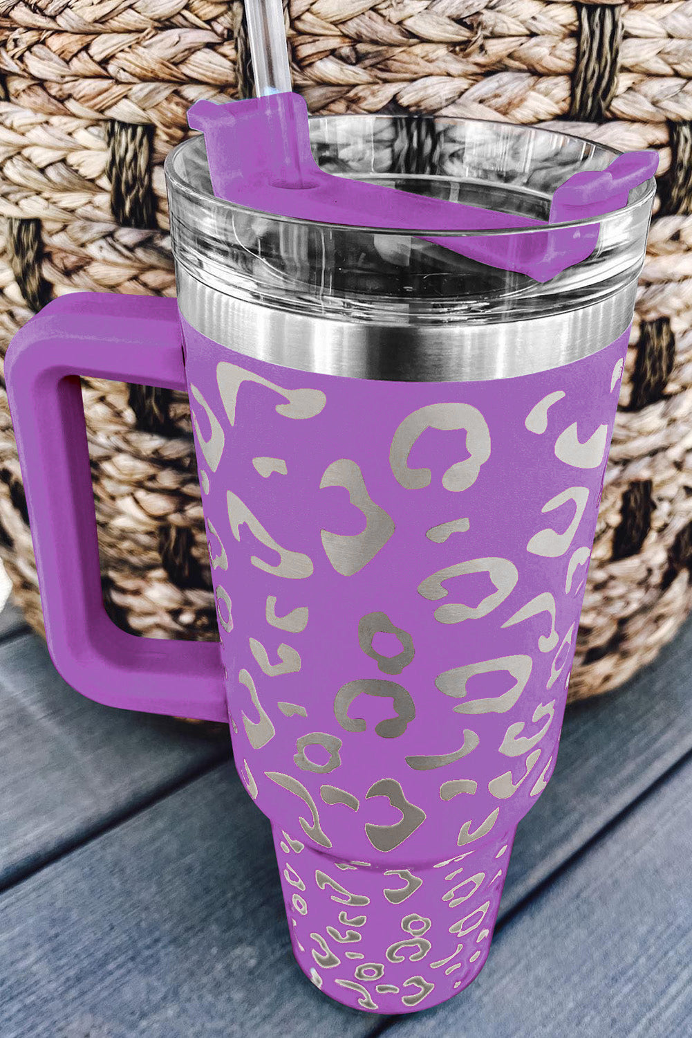 Purple Leopard Spotted 304 Stainless Double Insulated Cup 40oz Tumblers JT's Designer Fashion