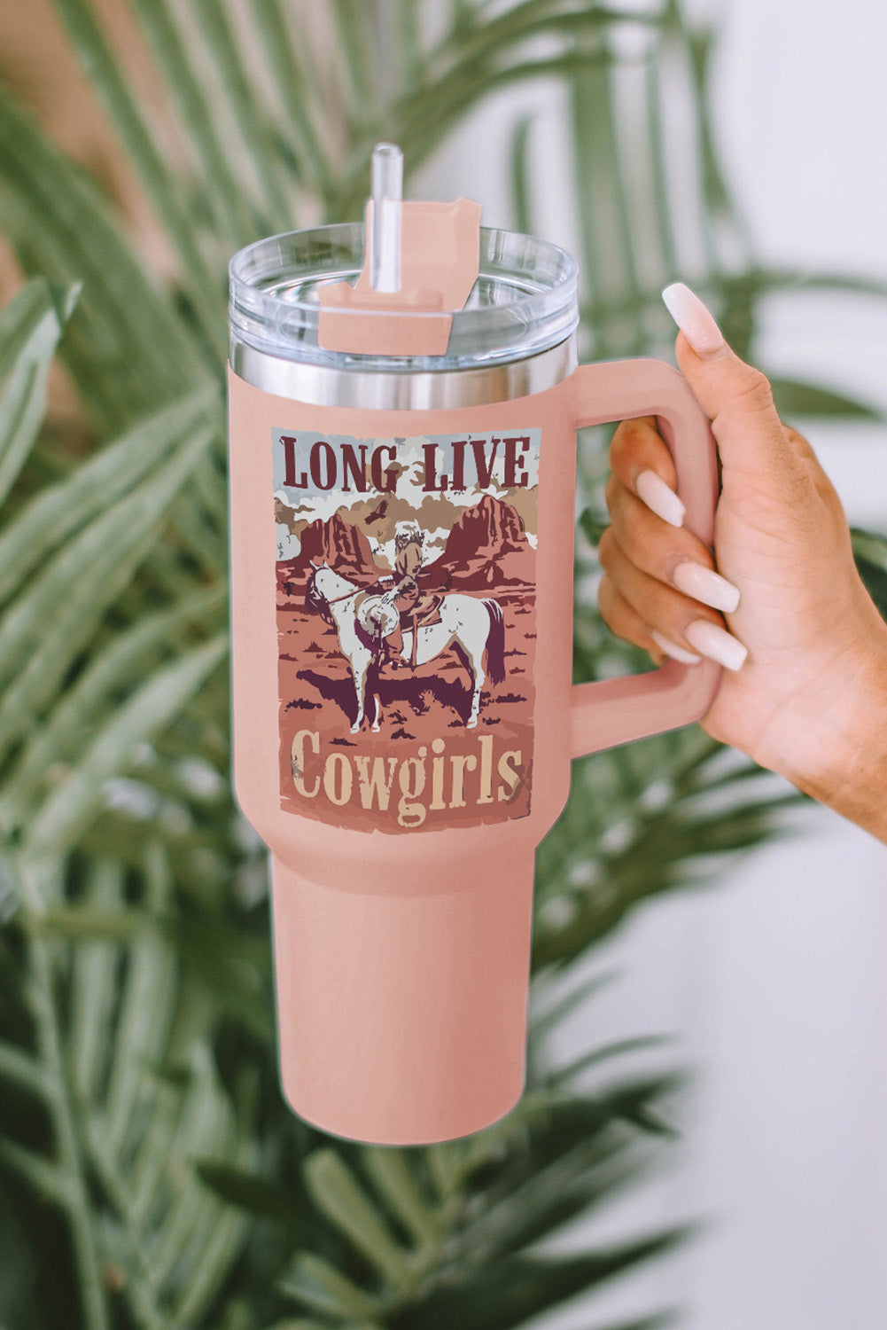 Pink Western Cowgirls Graphic 304 Stainless Double Insulated Cup 40oz Tumblers JT's Designer Fashion