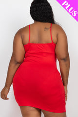 Stunning Plus Size Drawstring Minidress Plus Size Dresses JT's Designer Fashion
