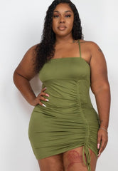 Stunning Plus Size Drawstring Minidress Plus Size Dresses JT's Designer Fashion