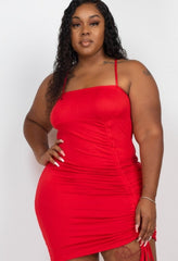 Stunning Plus Size Drawstring Minidress Scarlet Plus Size Dresses JT's Designer Fashion