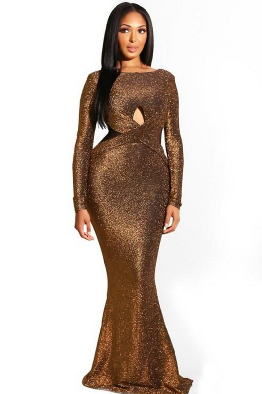 Stunning Sequined Bandage Maxi Dress Maxi Dresses JT's Designer Fashion