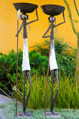 Striking Kenyan Warrior Bowl Sculpture Outdoor Accessories JT's Designer Fashion
